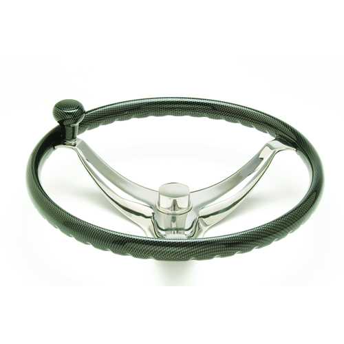 Steering Wheel Evolution W/Finger Grips,Control Knob and Carbon Fiber Ring