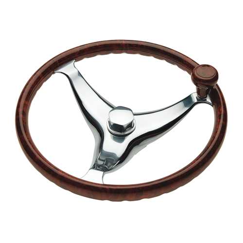 Steering Wheels Evolution  W/Finger Grips, Control Knob And Burl Ring