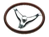 Steering Wheel Evolution  W/Finger Grips And Burl Ring